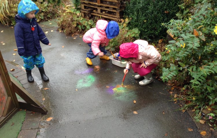 Image of A very wet outdoor learning day!