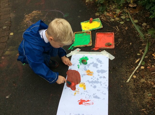 Image of Colour mixing with autumn colours