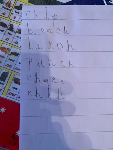 Image of New phoneme 'ch' 