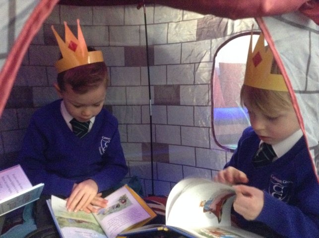 Image of Reading in the castle!