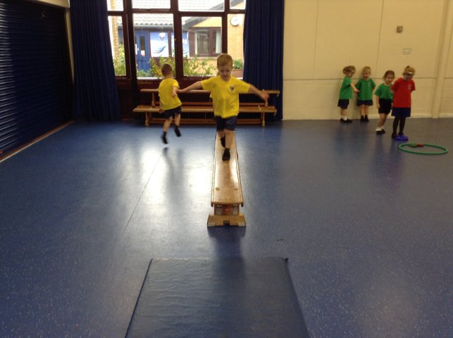 Image of Balancing and landing in P.E 