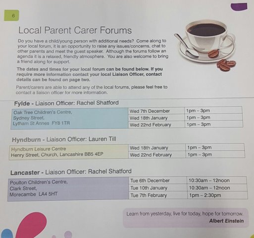 Image of SEND Information for parents part 1. Local Parent Carer Forums